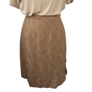 Vintage Giorgio Armani linen and silk Patterned Tan Skirt